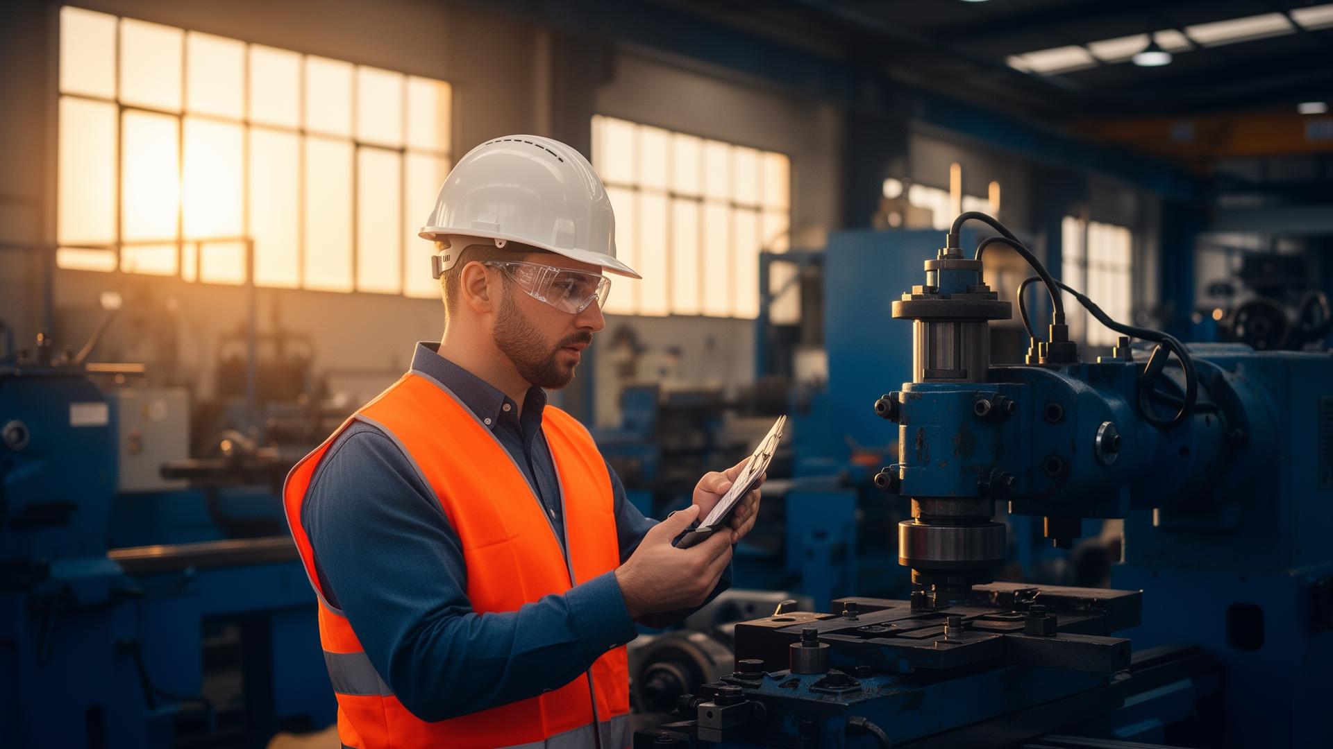 Ingegneri Safety Solutions in un impianto industriale al tramonto